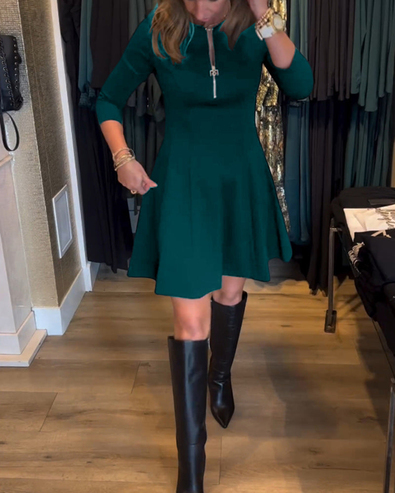 Irene | Effen elegante jurk met ritssluiting