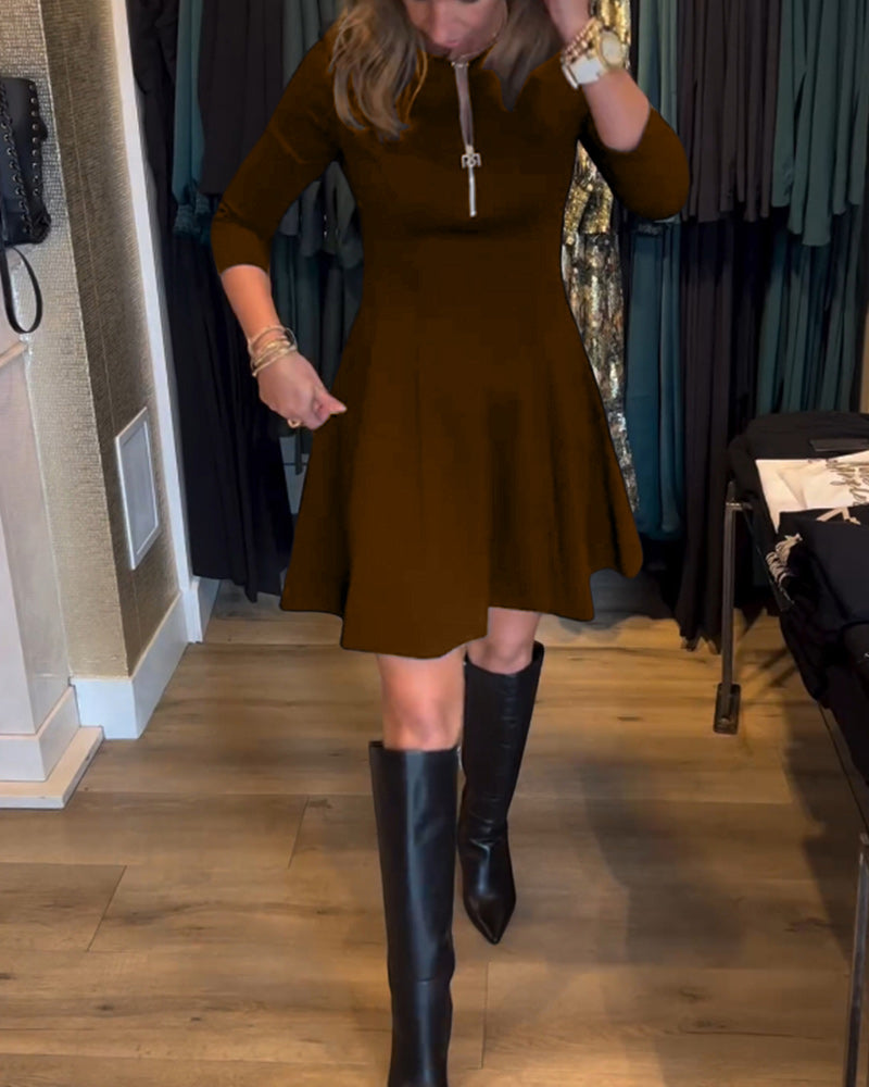 Irene | Effen elegante jurk met ritssluiting