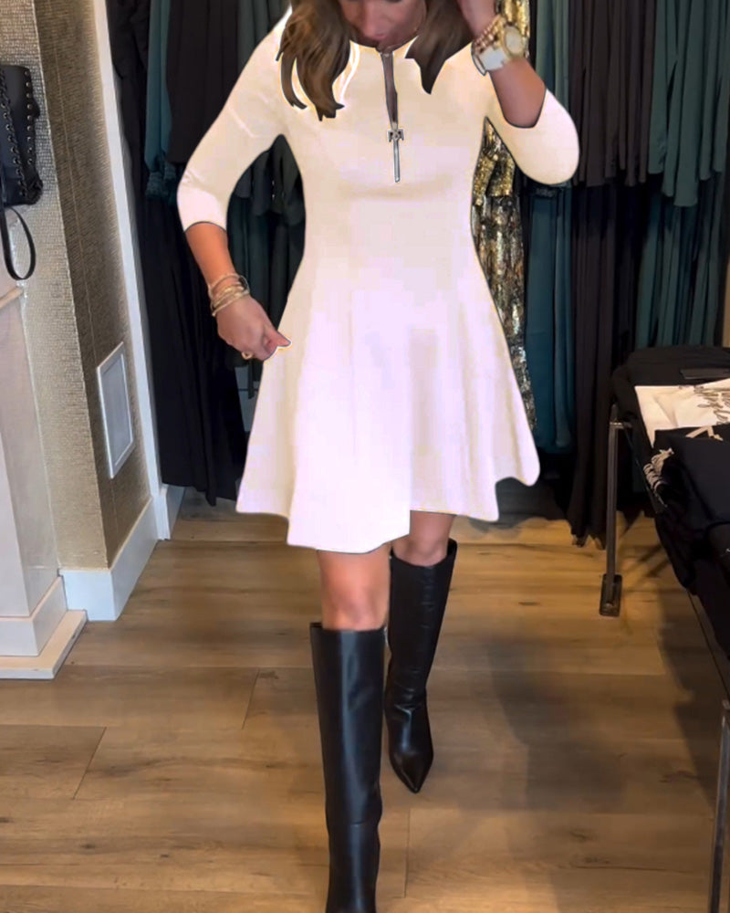 Irene | Effen elegante jurk met ritssluiting