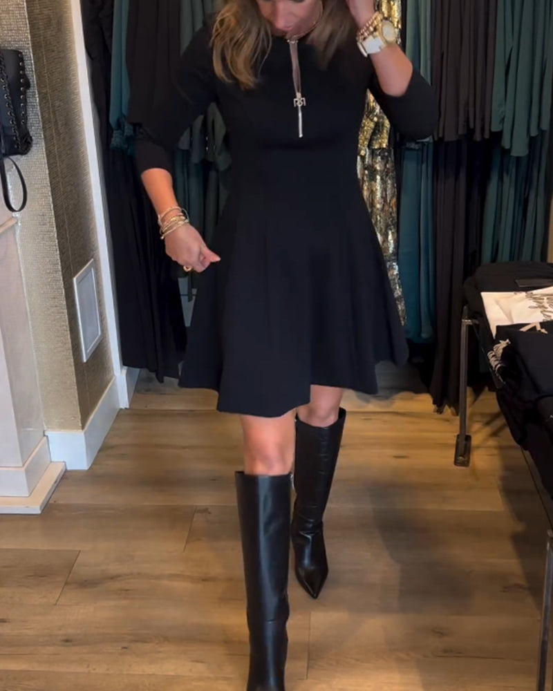 Irene | Effen elegante jurk met ritssluiting