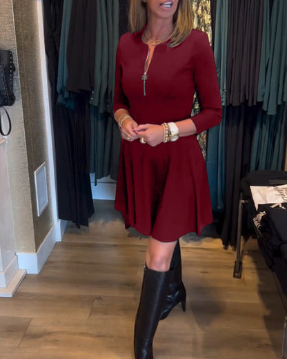 Irene | Effen elegante jurk met ritssluiting