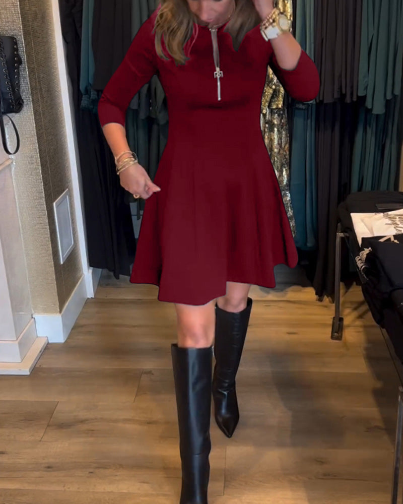 Irene | Effen elegante jurk met ritssluiting