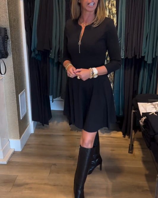 Irene | Effen elegante jurk met ritssluiting